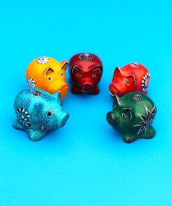 523 Mini Glücksschwein bunt