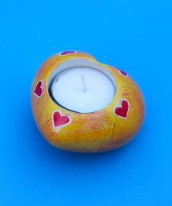 961 Herz-Teelicht bunt mit Herzen (verschiedene Farben)