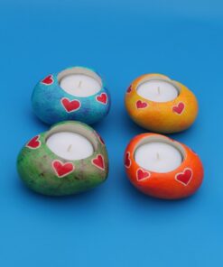 961 Herz-Teelicht bunt mit Herzen