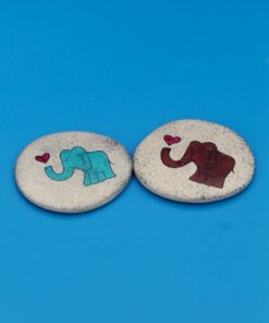 909 Oval Elefant mit Herz