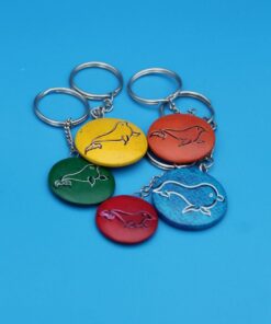 203 Schlüsselanhänger Seehund rund bunt